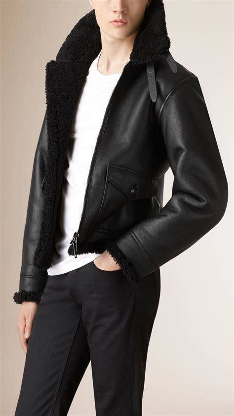 burberry aviator shearling jacket